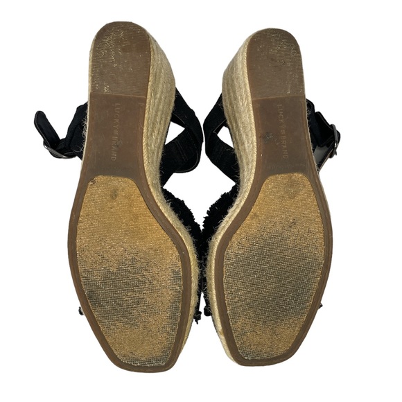 Lucky Brand Black Espadrille Wedge Sandal - Picture 5 of 5